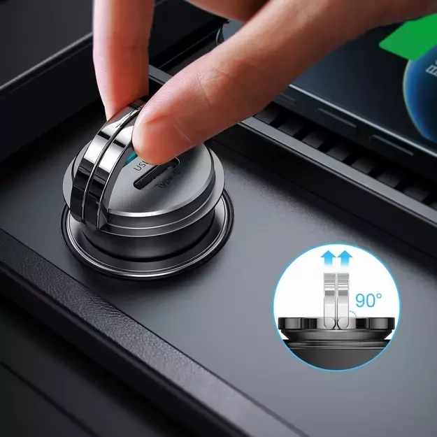 Joyroom fast car charger USB Type C / USB 45 W 5 A Power Delivery Quick Charge 3.0 AFC SCP gray (C-A35) 5