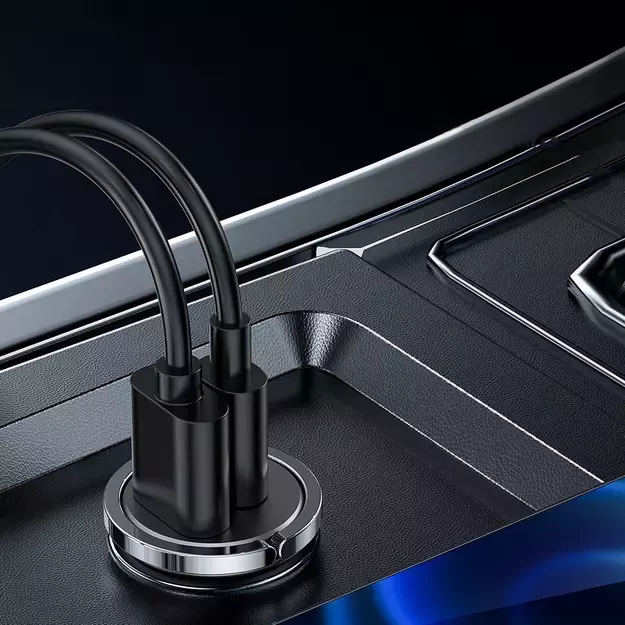 Joyroom fast car charger USB Type C / USB 45 W 5 A Power Delivery Quick Charge 3.0 AFC SCP gray (C-A35) 2