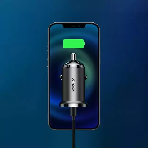 Joyroom fast car charger USB Type C / USB 45 W 5 A Power Delivery Quick Charge 3.0 AFC SCP gray (C-A35) 1