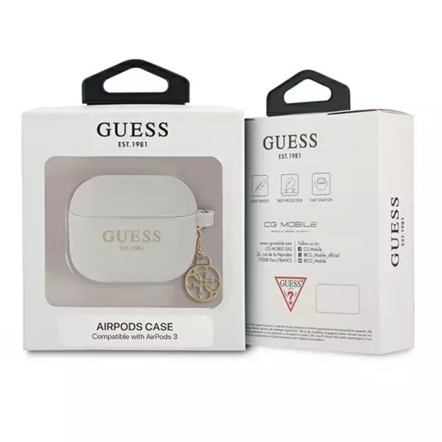 Guess GUA3LSC4EG AirPods 3 cover grey/grey Silicone Charm 4G Collection 2