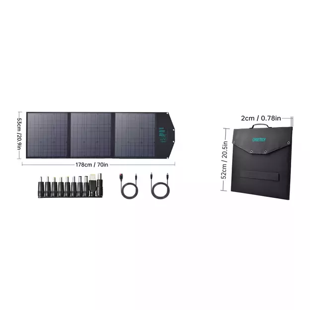 Choetech SC008 solar foldable charger 120W DC / USB-C / 2x USB-A - black 21