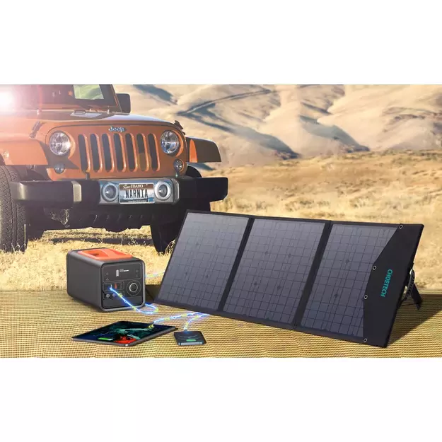 Choetech SC008 solar foldable charger 120W DC / USB-C / 2x USB-A - black 19