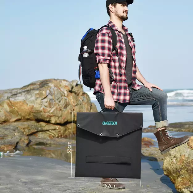 Choetech SC008 solar foldable charger 120W DC / USB-C / 2x USB-A - black 6