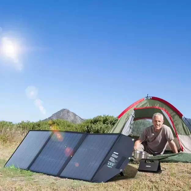 Choetech SC008 solar foldable charger 120W DC / USB-C / 2x USB-A - black 8