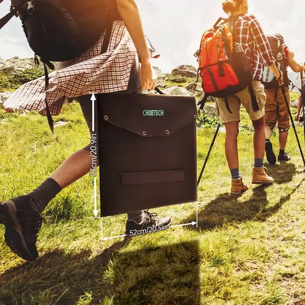 Choetech SC008 solar foldable charger 120W DC / USB-C / 2x USB-A - black 15