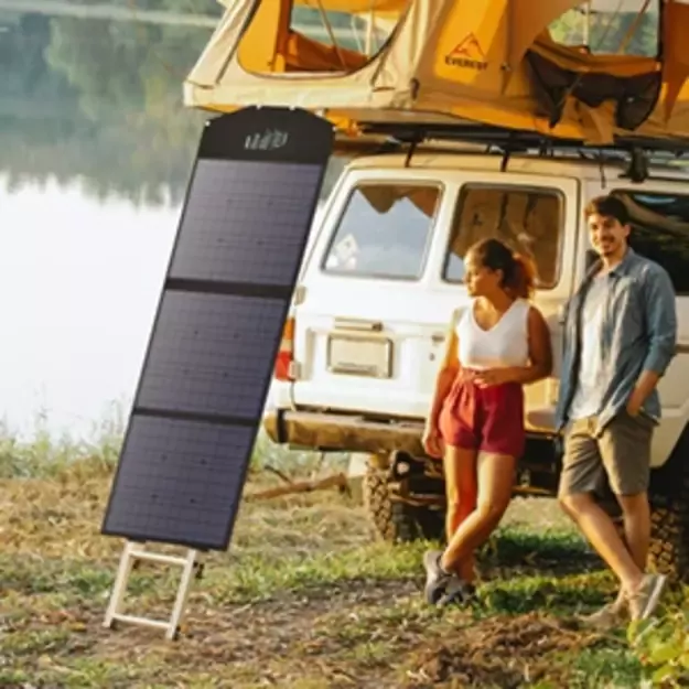 Choetech SC008 solar foldable charger 120W DC / USB-C / 2x USB-A - black 26