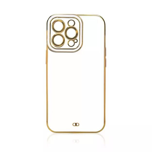 Fashion Case Cover for Xiaomi Redmi Note 11 Pro Gold Frame Gel Cover White 2