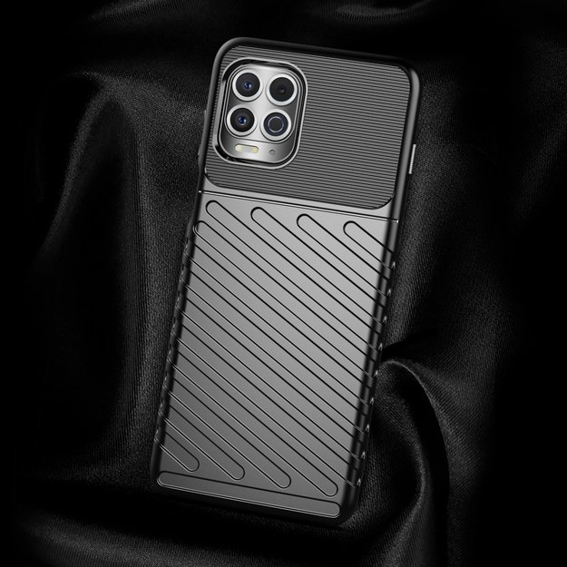 Thunder Case Flexible Tough Rugged Cover TPU Case for Motorola Moto G100 / Edge S black 1
