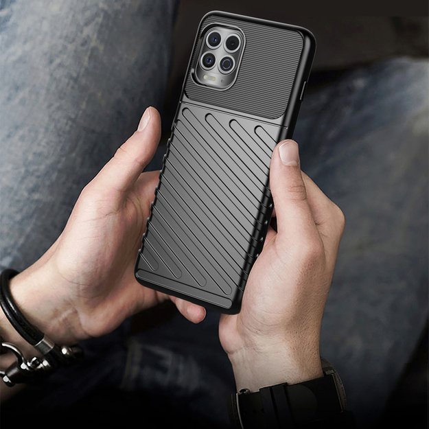 Thunder Case Flexible Tough Rugged Cover TPU Case for Motorola Moto G100 / Edge S black 4