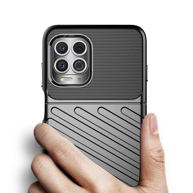 Thunder Case Flexible Tough Rugged Cover TPU Case for Motorola Moto G100 / Edge S black 22