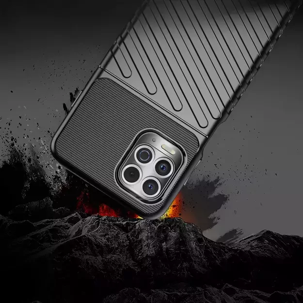 Thunder Case Flexible Tough Rugged Cover TPU Case for Motorola Moto G100 / Edge S black 13