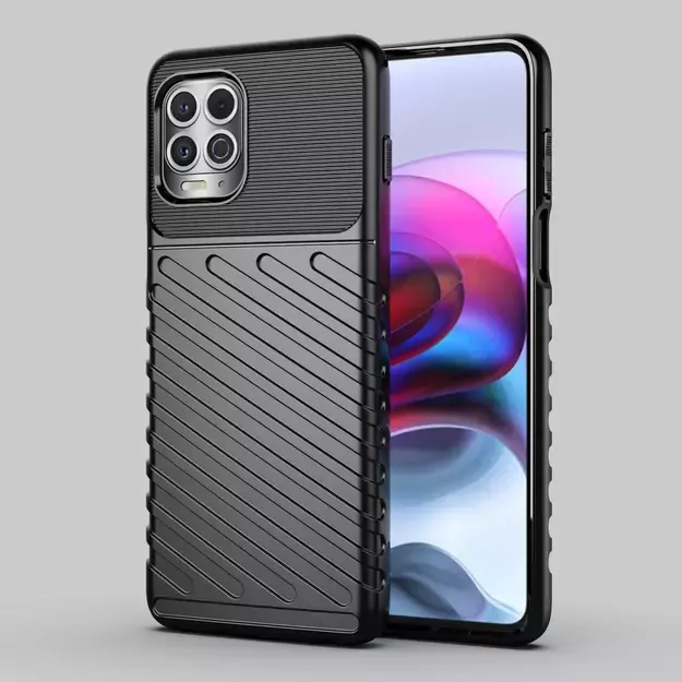 Thunder Case Flexible Tough Rugged Cover TPU Case for Motorola Moto G100 / Edge S black 19