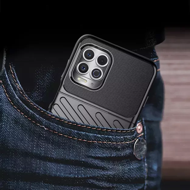 Thunder Case Flexible Tough Rugged Cover TPU Case for Motorola Moto G100 / Edge S black 16