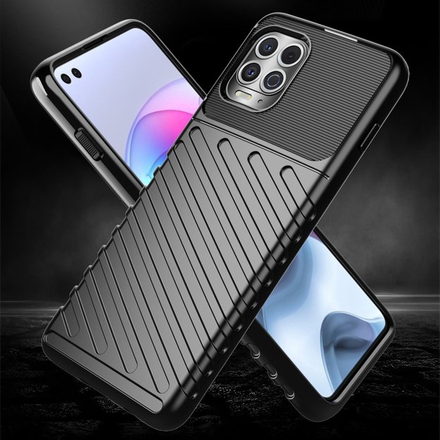 Thunder Case Flexible Tough Rugged Cover TPU Case for Motorola Moto G100 / Edge S black 21