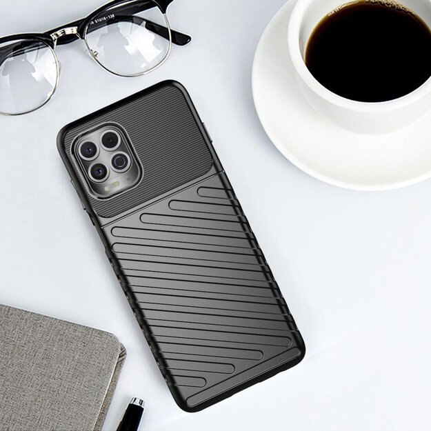 Thunder Case Flexible Tough Rugged Cover TPU Case for Motorola Moto G100 / Edge S black 7