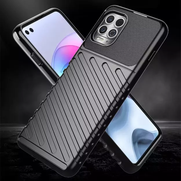 Thunder Case Flexible Tough Rugged Cover TPU Case for Motorola Moto G100 / Edge S black 10