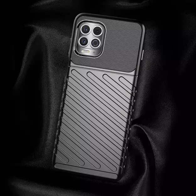 Thunder Case Flexible Tough Rugged Cover TPU Case for Motorola Moto G100 / Edge S black 12