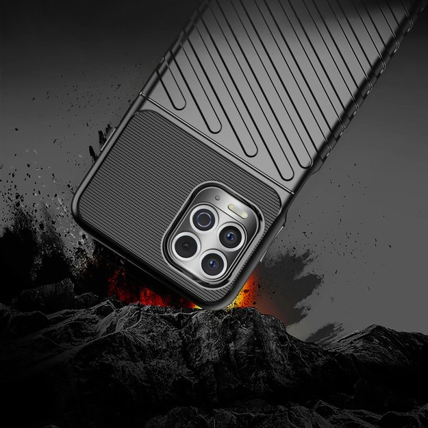Thunder Case Flexible Tough Rugged Cover TPU Case for Motorola Moto G100 / Edge S black 2