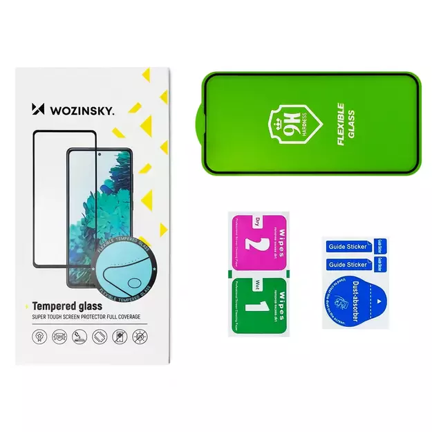 Wozinsky Full Cover Flexi Nano Glass Hybrid Screen Protector with frame for Samsung Galaxy A22 4G black 4
