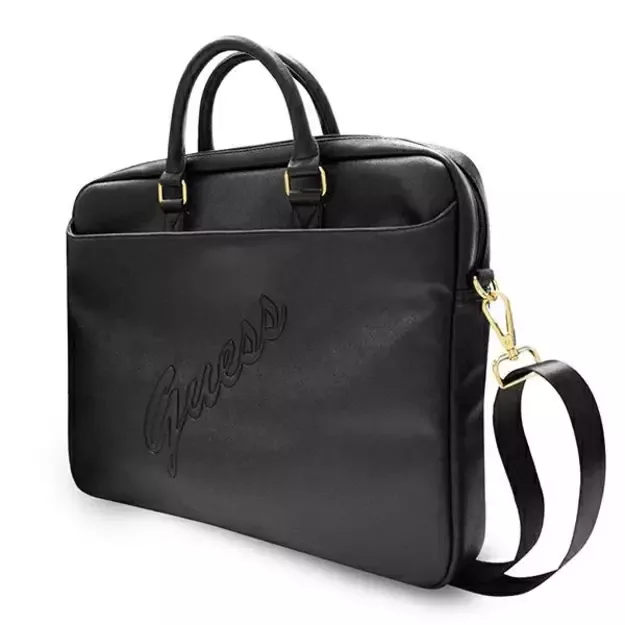 Guess Saffiano Script bag for a 16&quot  laptop - black 1