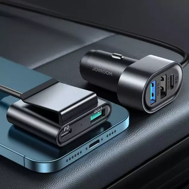 Joyroom car charger 2xPD + 2xQC3.0 72W 1.5m black (JR-CL05) 4