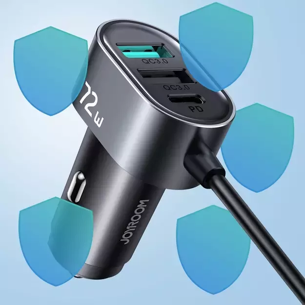 Joyroom car charger 2xPD + 2xQC3.0 72W 1.5m black (JR-CL05) 8