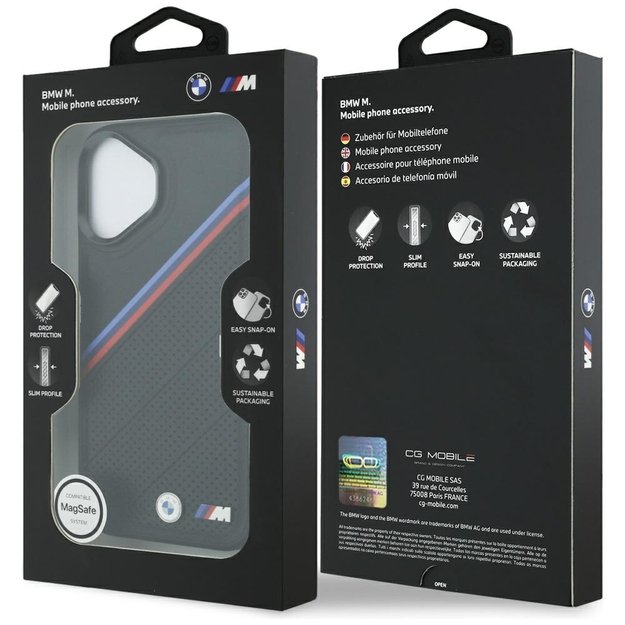 BMW M Tricolor Metal Logo MagSafe Case for iPhone 17 - Black 7
