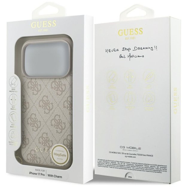Guess 4G Charms Collection MagSafe Case for iPhone 17 Pro - Pink 6
