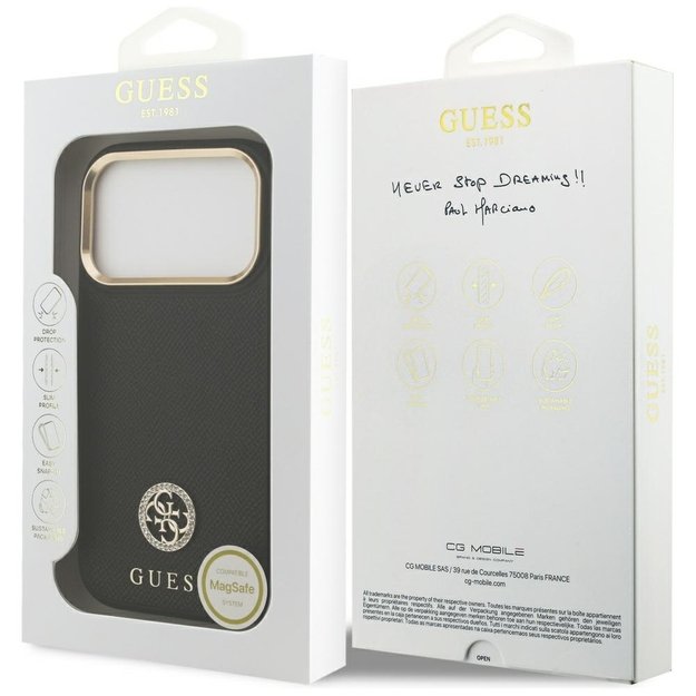 Guess Grained Strass Logo MagSafe case for iPhone 17 Pro - black 7