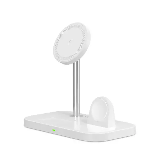 Tech-Protect QI15W-A22 MagSafe inductive charger with 3in1 MagSafe stand for smartphone / Apple Watch / AirPods - white 2