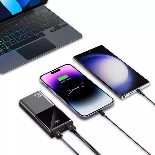 Powerbank Tech-Protect PB13 20000mAh 22.5W 2x USB-A / USB-C / Lightning with USB-C / USB-A cable - gray 10