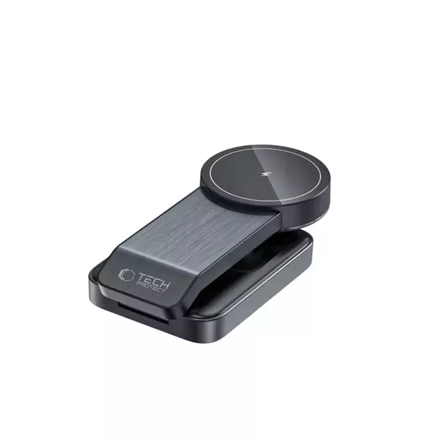 Tech-Protect QI15W-A28 MagSafe 3in1 Inductive Charger with Smartphone / Apple Watch / AirPods Stand - Black 2