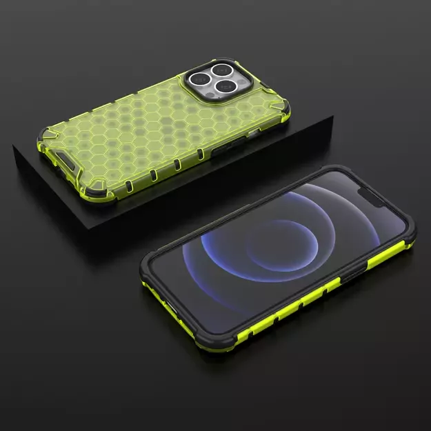 Honeycomb Case armor cover with TPU Bumper for iPhone 13 Pro green 12