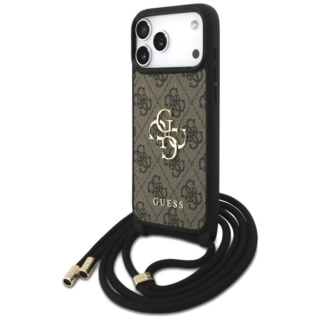 Guess 4G Big Logo Cord Stap Crossbody Case for iPhone 17 Pro Max - Brown 1