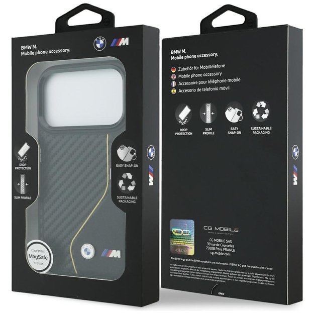BMW M Carbon Line &amp  Logo MagSafe Case for iPhone 17 Pro - Yellow 7
