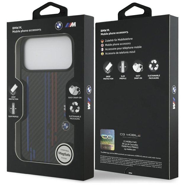 BMW M Kevlar Lines &amp  Logo MagSafe Case for iPhone 17 Pro Max - Black 7
