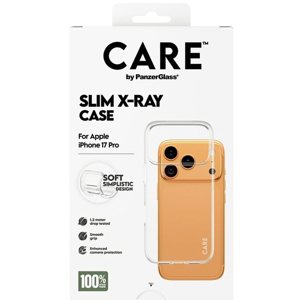 CARE by PanzerGlass Fashionable X-Ray Soft Basic Case for iPhone 17 Pro - Transparent 4