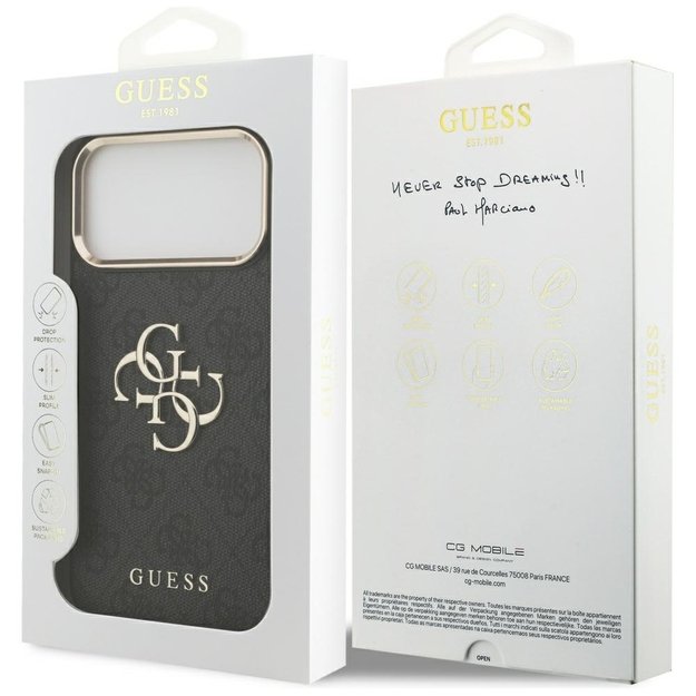 Guess 4G Big 4G Classic Logo Case for iPhone 17 Pro Max - Black and Gold 7