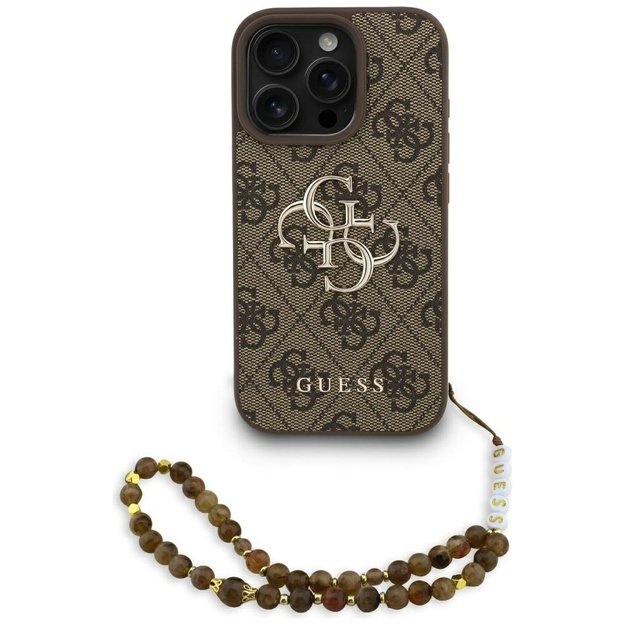 Guess 4G Strap 4G Classic Logo Case for iPhone 16 Pro - Brown