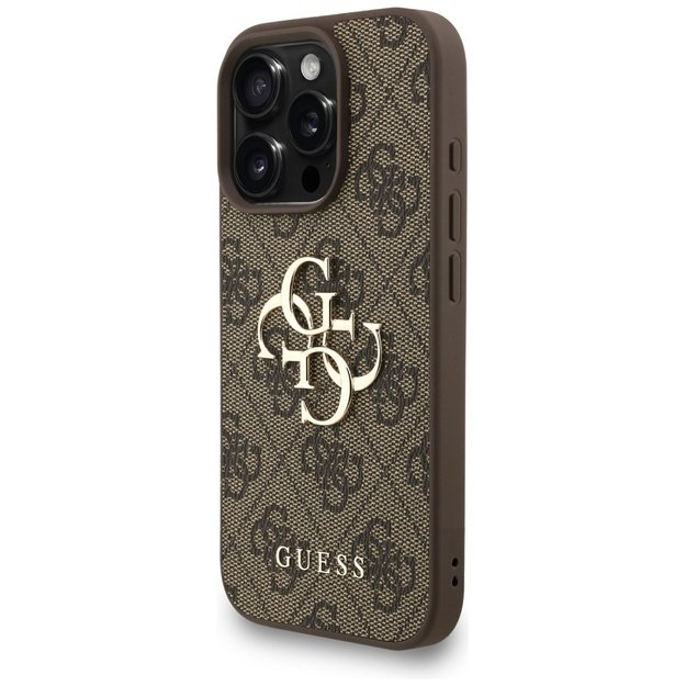 Guess 4G Strap 4G Classic Logo Case for iPhone 16 Pro - Brown 2