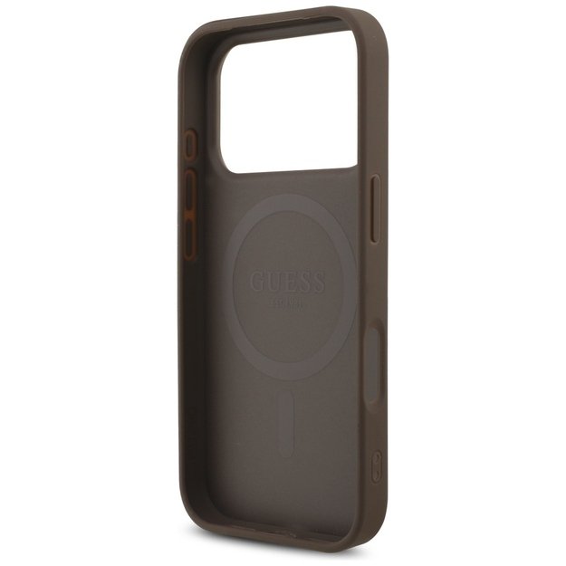 Guess 4G Strap Triangle Logo MagSafe case for iPhone 17 Pro - brown 6