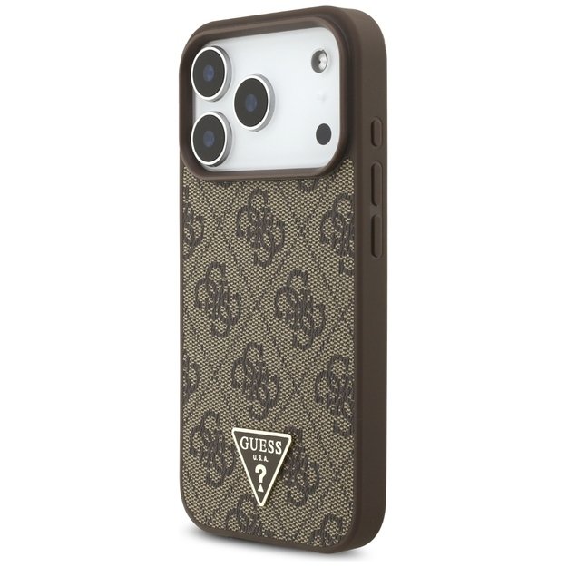 Guess 4G Strap Triangle Logo MagSafe case for iPhone 17 Pro - brown 2
