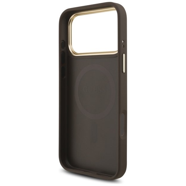 Guess 4G Triangle Logo MagSafe Case for iPhone 17 Pro Max - Brown &amp  Gold 6