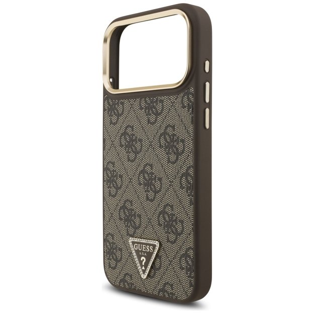 Guess 4G Triangle Logo MagSafe Case for iPhone 17 Pro Max - Brown &amp  Gold 5