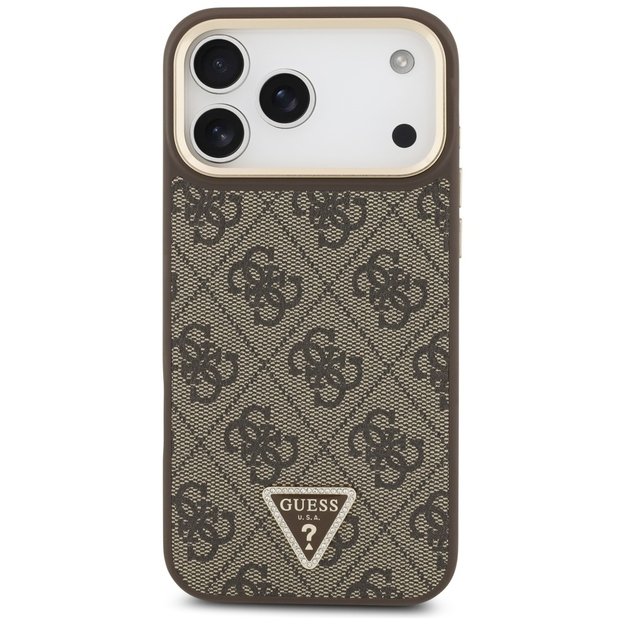 Guess 4G Triangle Logo MagSafe Case for iPhone 17 Pro Max - Brown &amp  Gold 2