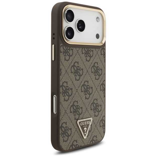 Guess 4G Triangle Logo MagSafe Case for iPhone 17 Pro Max - Brown &amp  Gold 3