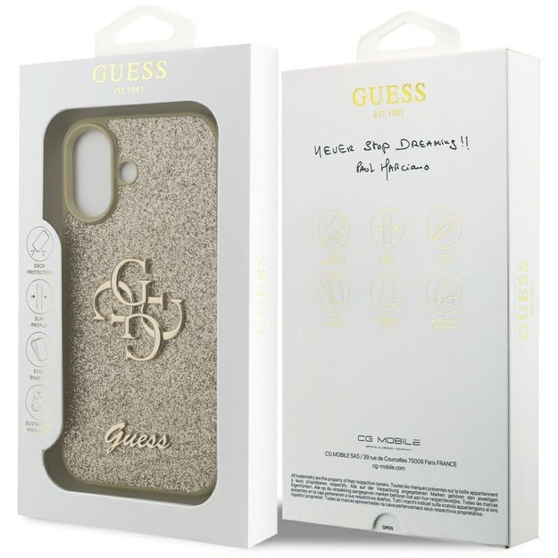 Guess Fixed Glitter Big 4G case for iPhone 17 - gold 7
