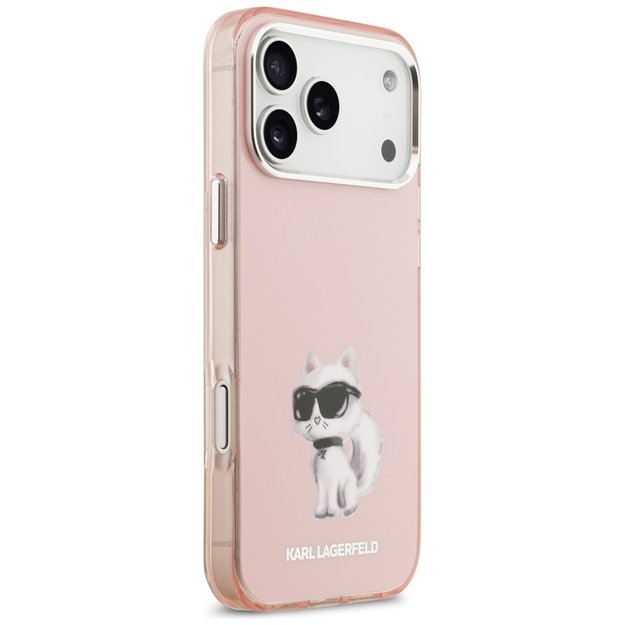 Karl Lagerfeld IML Aquarelle Choupette &amp  Logo MagSafe Case for iPhone 17 Pro Max - Pink 3