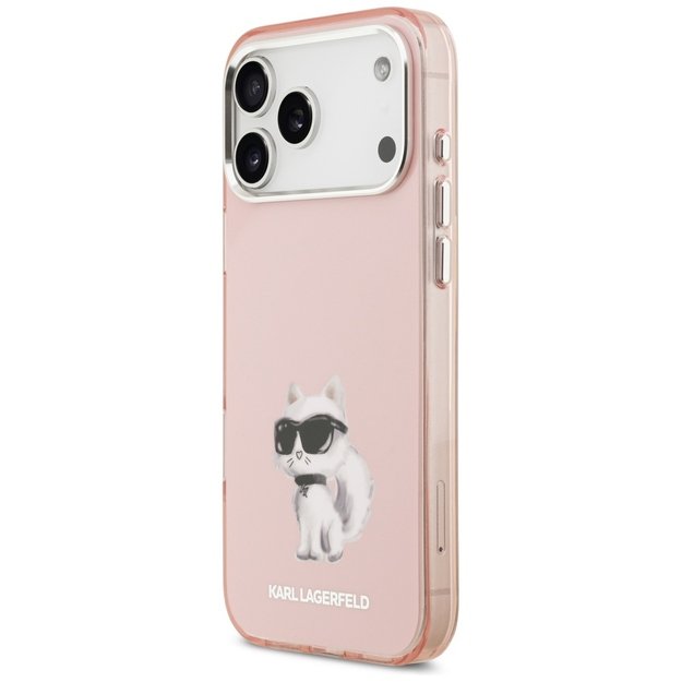 Karl Lagerfeld IML Aquarelle Choupette &amp  Logo MagSafe Case for iPhone 17 Pro Max - Pink 1