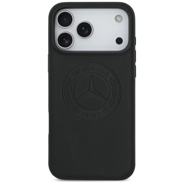 Mercedes Leather Vintage Logo MagSafe Case for iPhone 17 Pro Max - Black 2